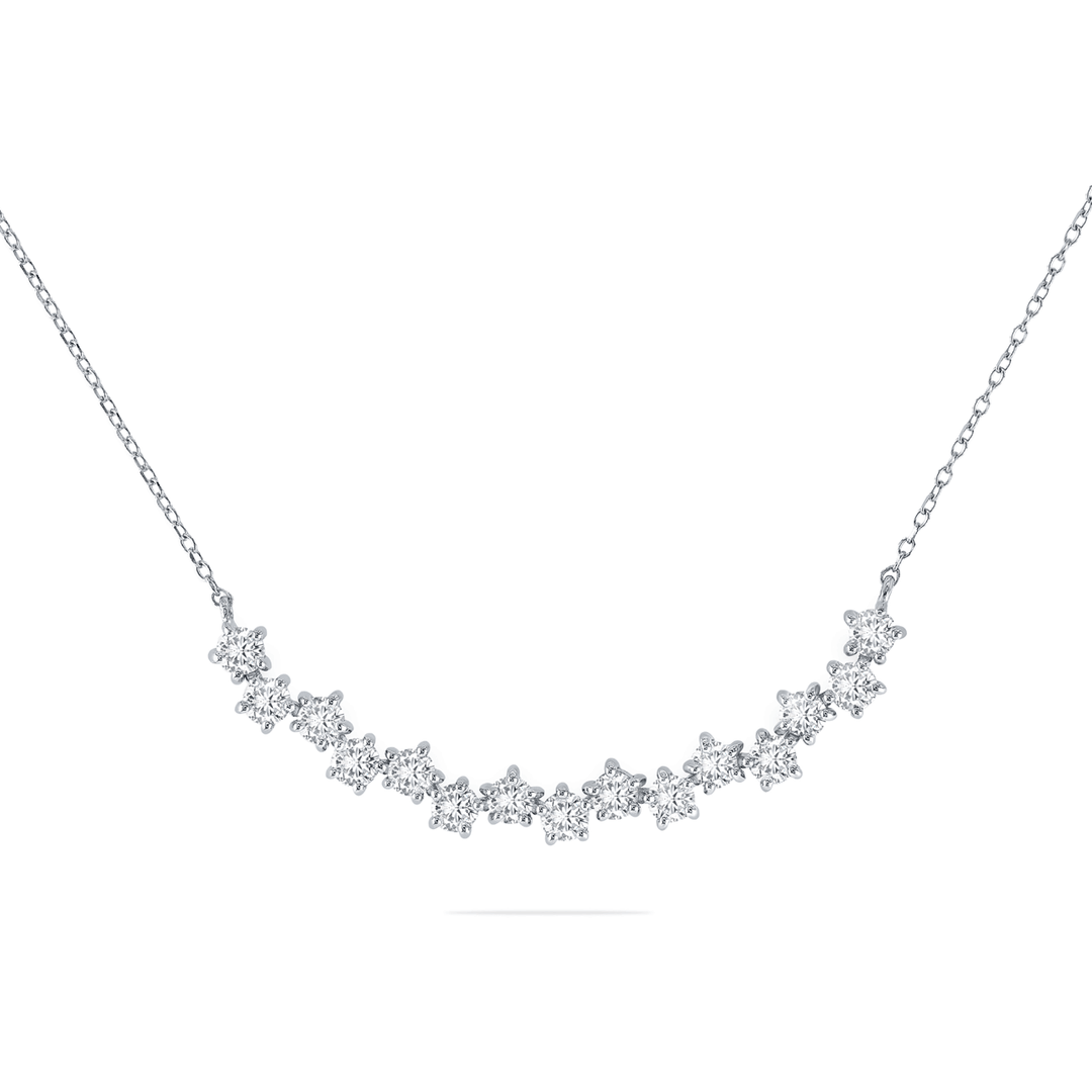 14k Gold and Diamond .86 Total Weight Curve Necklace