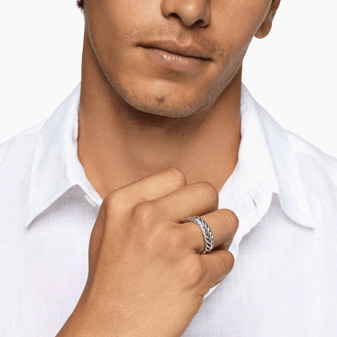 David Yurman Chevron Band Ring Sterling Silver, 6.2mm