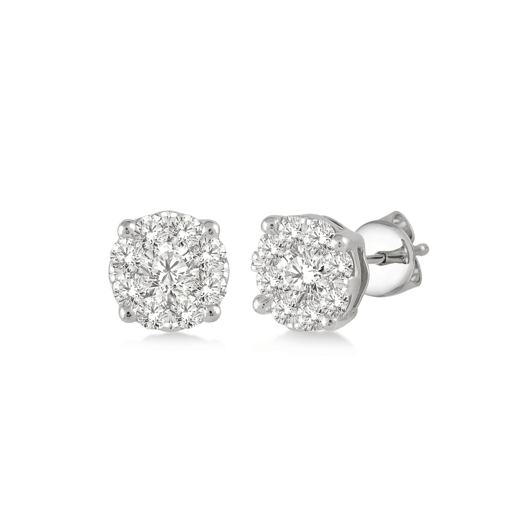 Celestial 14k White Gold and .50TW Diamond Stud Earrings