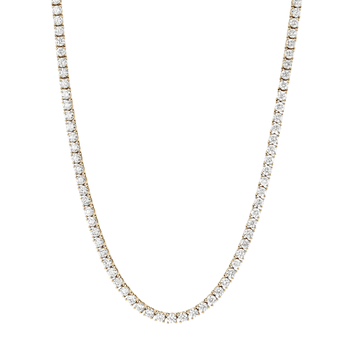 Hamilton Line Collection 18k Yellow Gold  and 14.18 Total Weight Diamond Line 17 Inch Necklace