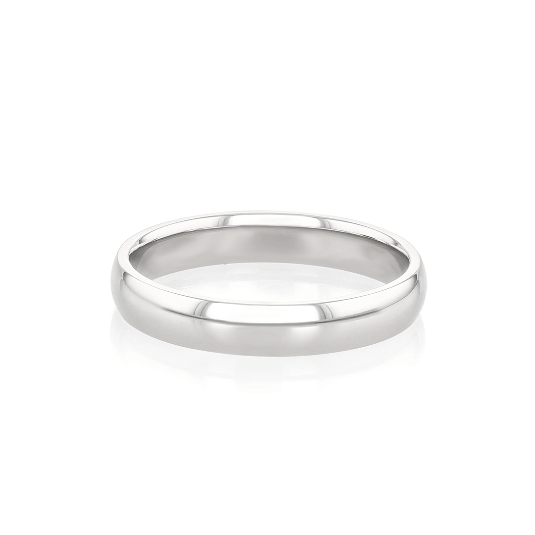 Hamilton Collection 18k White Recycled Gold 4mm Comfort Fit Wedding Band