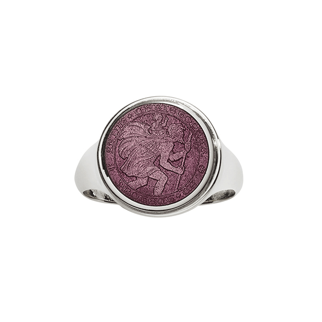 St. Christopher Sterling Silver and Lavender Ring
