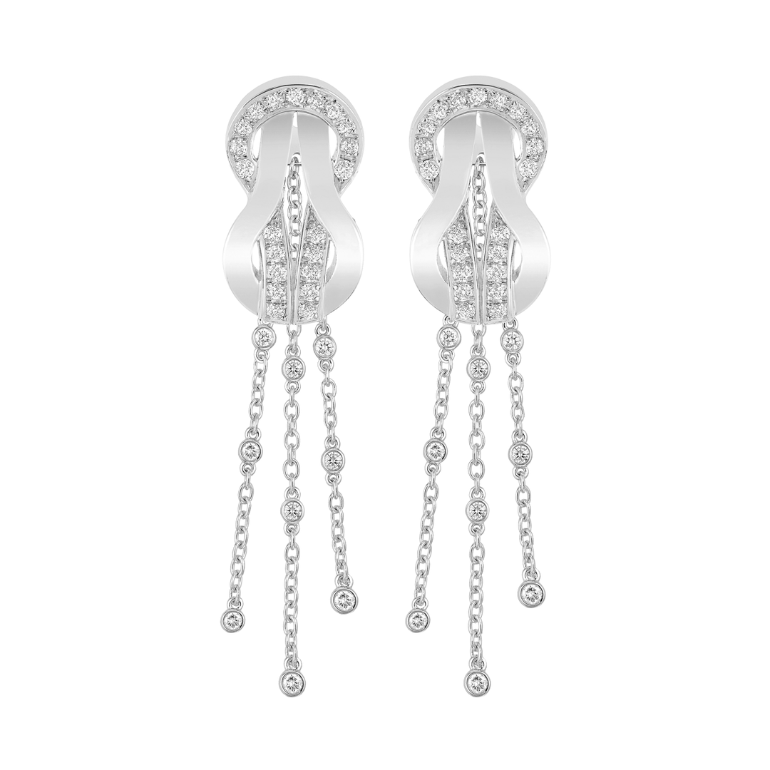 FRED Chance Infinie 18k White Gold and Diamond Earrings