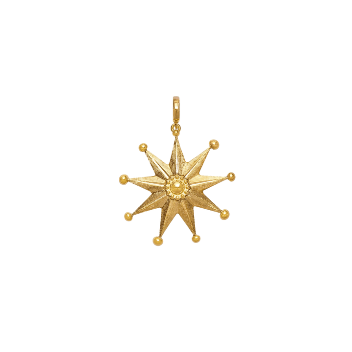 18k Yellow Gold Sheriff Star Charm