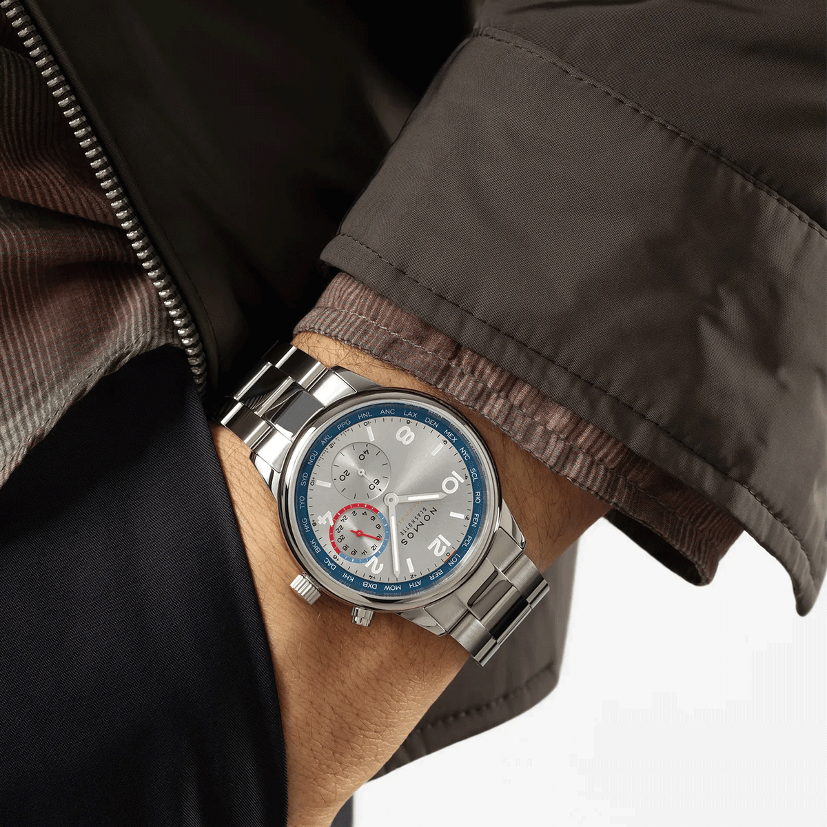 Nomos Club Sport Neomatik Worldtimer Silver #791