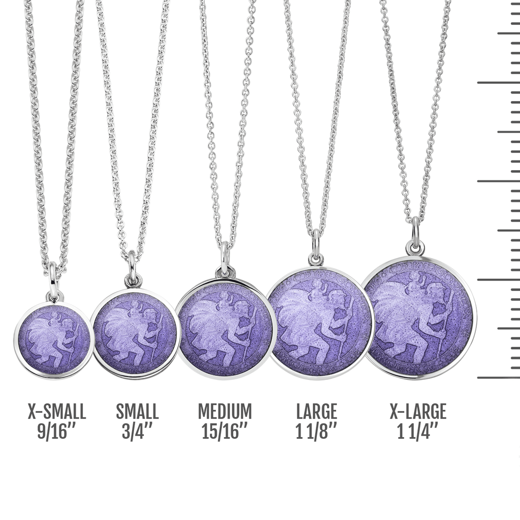 St. Christopher Purple Enamel Medal