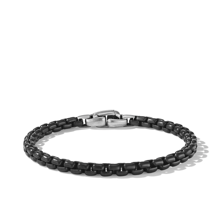 David Yurman Box Chain Bracelet Darkened Stainless Steel, 5mm