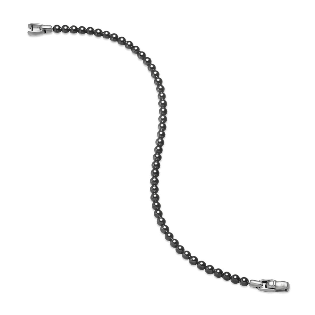David Yurman Spiritual Beads Bracelet Sterling Silver with Hematine, 4mm Medium