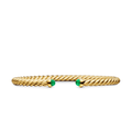 David Yurman 18K Yellow Gold with Emeralds, 4mm Cablespira® Flex Bracelet