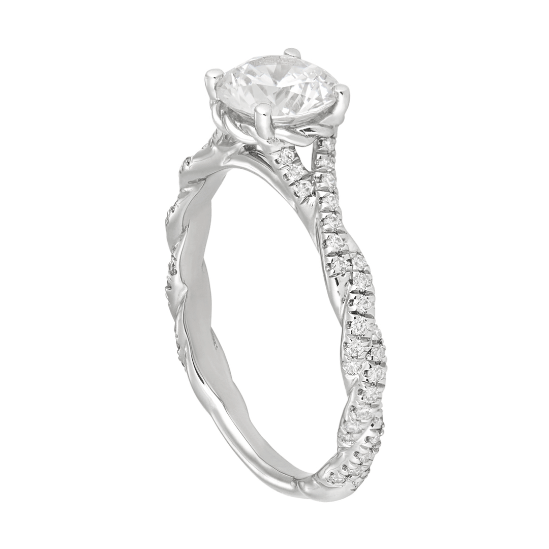 Platinum and Diamond Twist Engagement Ring Mounting