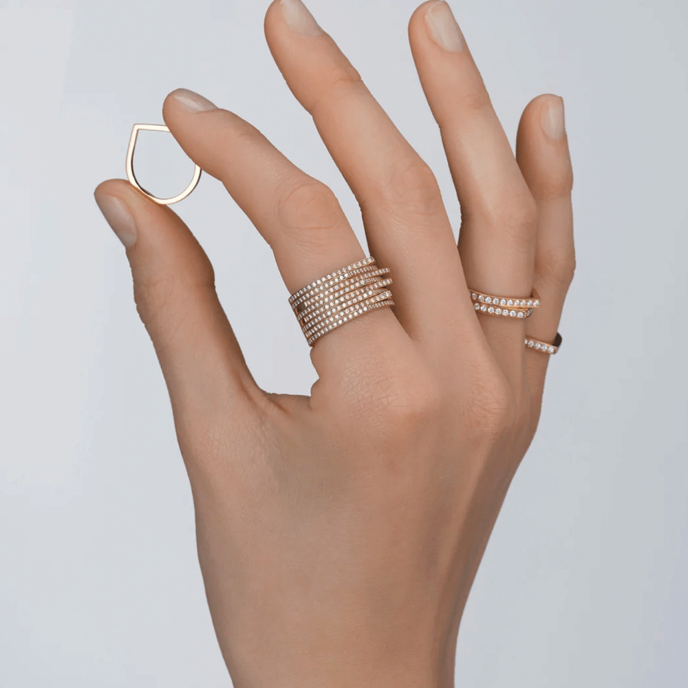 Repossi Antifer 18k Rose Gold Diamond Ring