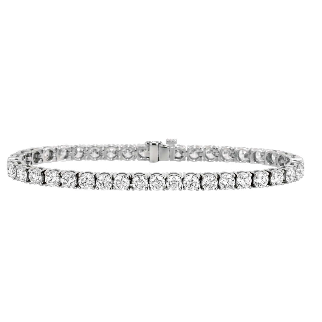 18k White Gold and 11.48 Total Weight Diamond line Bracelet