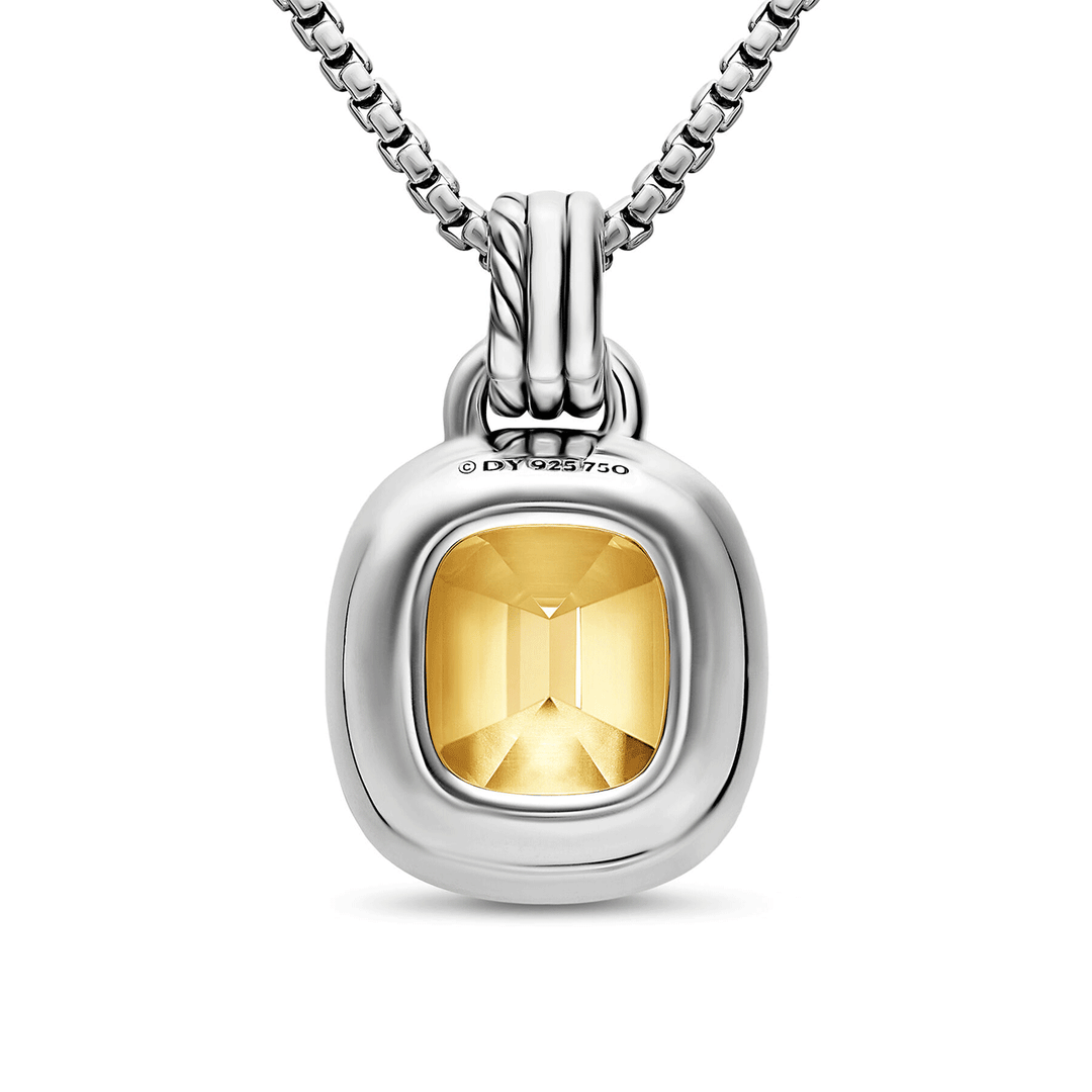 David Yurman DY Mercer® Color Amulet Sterling Silver with 18K Yellow Gold, Champagne Citrine and Diamonds