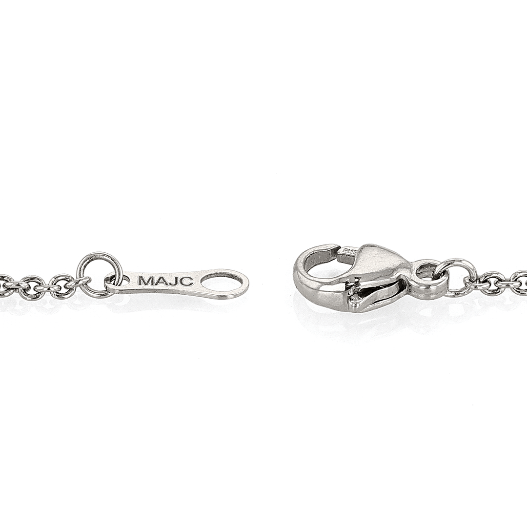 Platinum Oval Sapphire 3.11 Total Weight and Diamond Pendant
