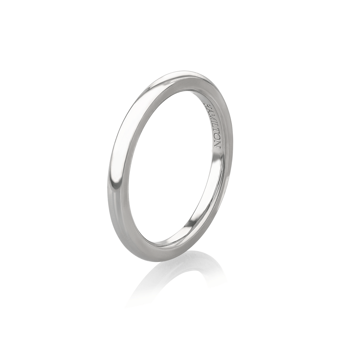 Hamilton Collection 14k White Recycled Gold 2.5mm Comfort Fit Wedding Band