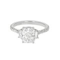Platinum and Radiant Diamond 2.01 Total Weight Three Stone Ring