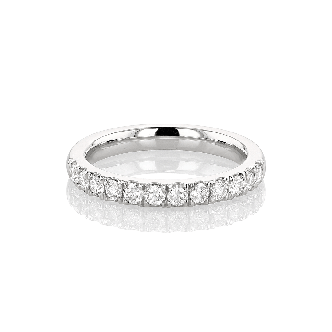Hamilton Lisette Collection Platinum and 0.50 Total Weight Diamond Half Way Band