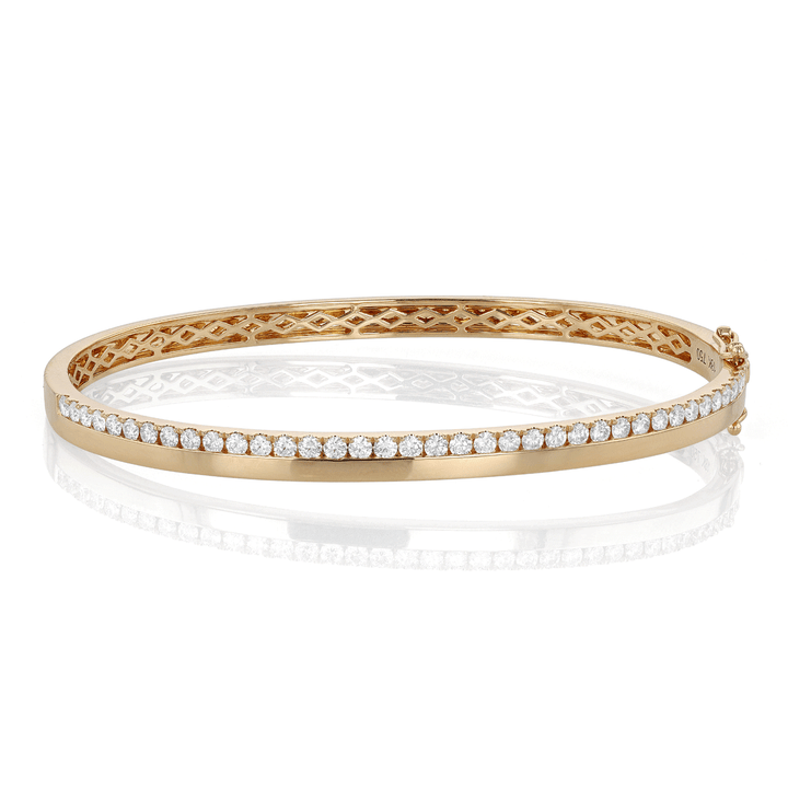 18k Yellow Gold and Diamond 1.02 Total Weight Bangle