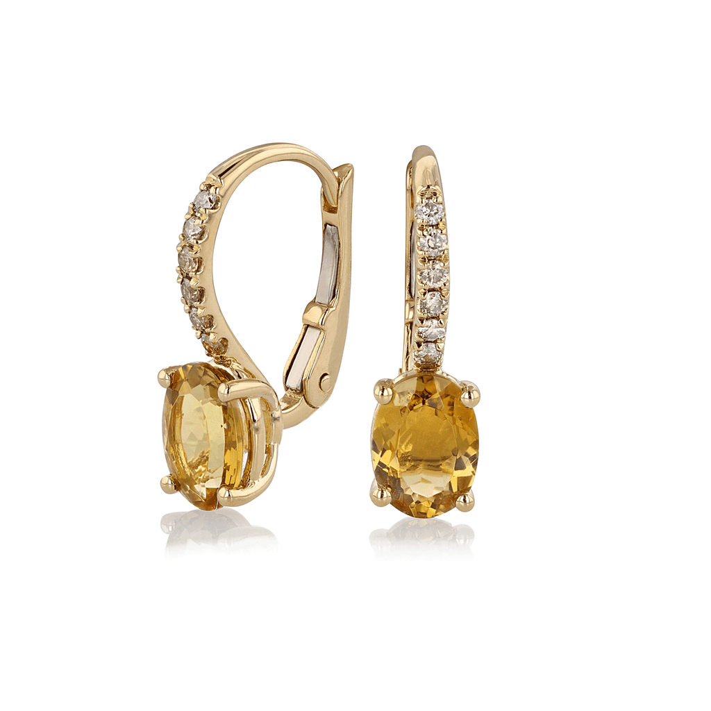 Hamilton Facet Collection 18k Yellow Gold Brown Diamond and Tourmaline Earrings
