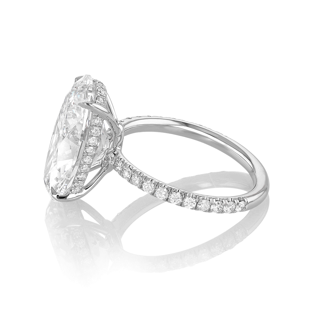Hamilton Silhouette Collection Origin Platinum and 6.42 Total Weight Oval Diamond Engagement Ring