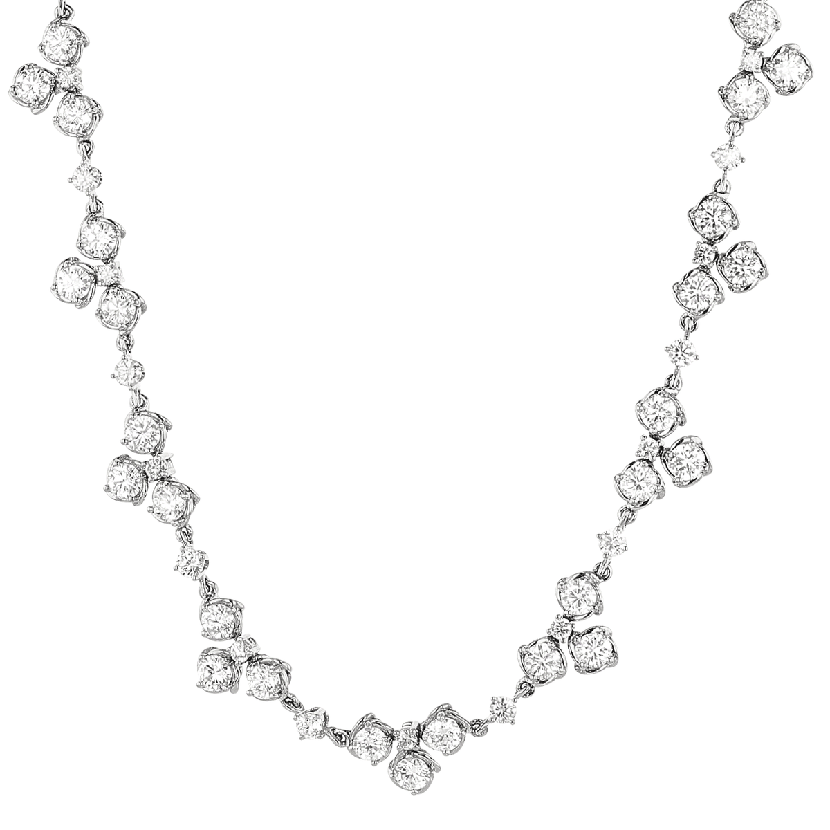 Hamilton Duet Collection 18k White Gold and 13.06 Total Weight Natural Diamond 18 Inch Necklace