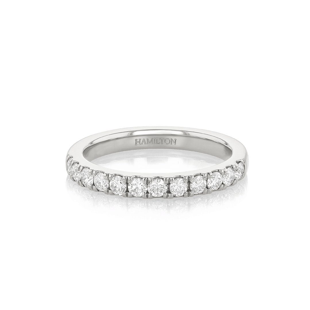 Hamilton Lisette Collection 18k White Gold and. 0.50 Total Weight Diamond Half Way Band