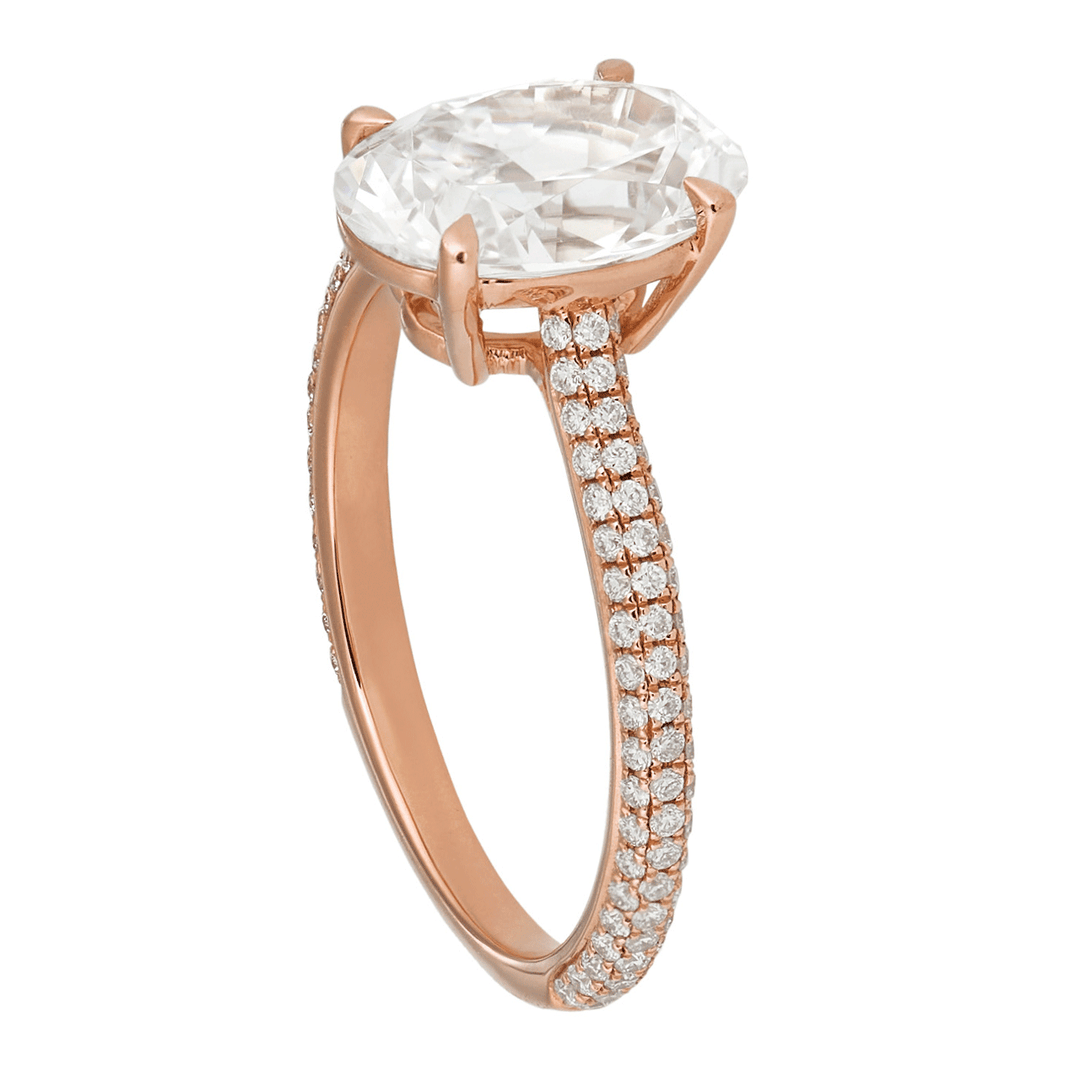 Olivia 18k Rose Gold and Diamond Engagement Semi Mounting Ring