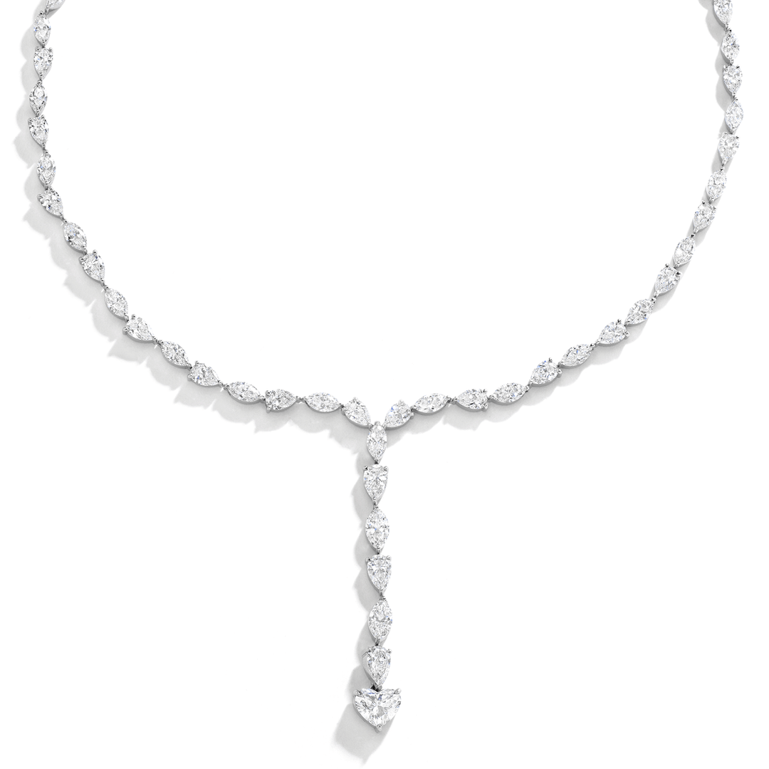 Platinum and Diamond 8.81 Total Weight Heart Necklace
