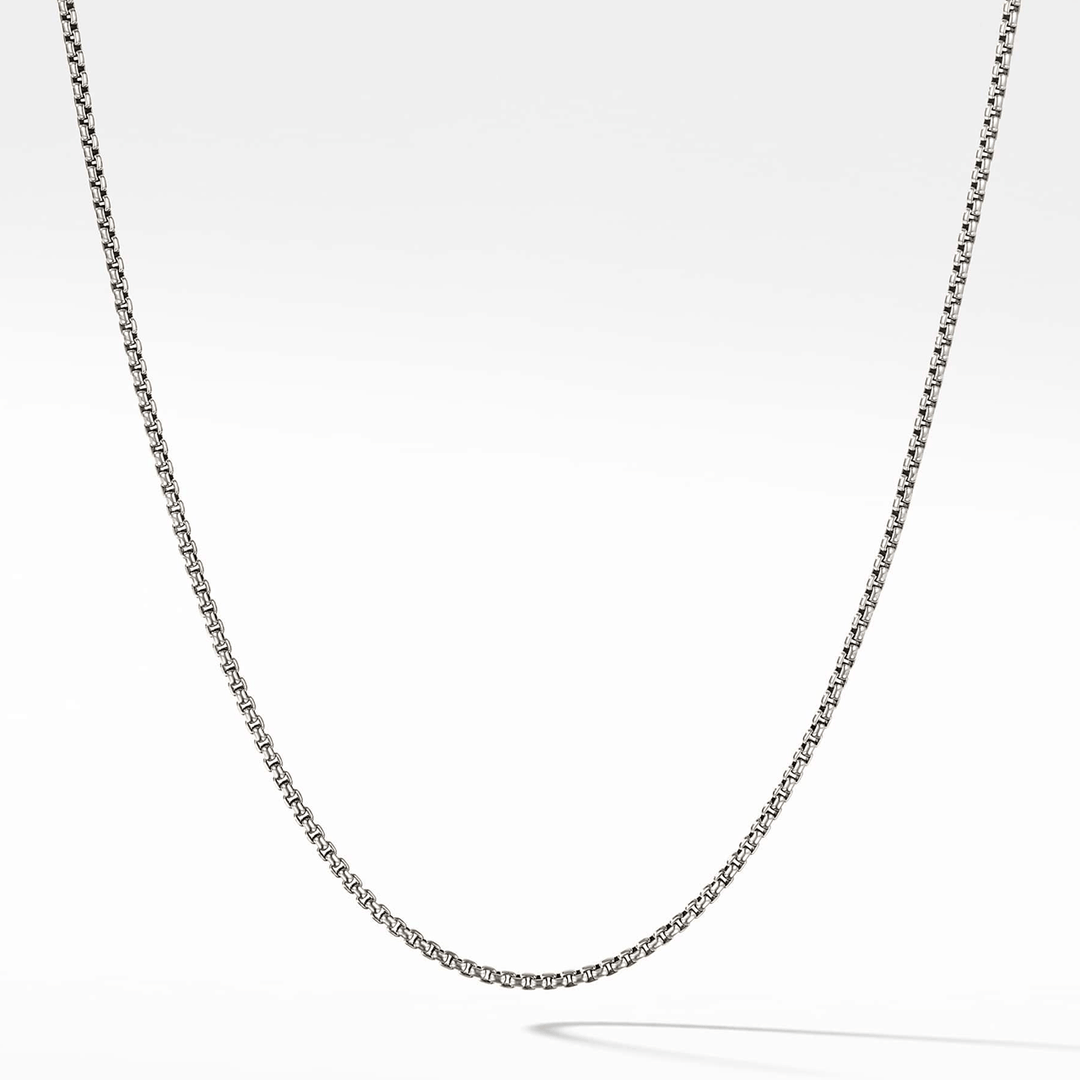 David Yurman Box Chain Necklace Sterling Silver with 14k Yellow Gold Accent, 1.7mm