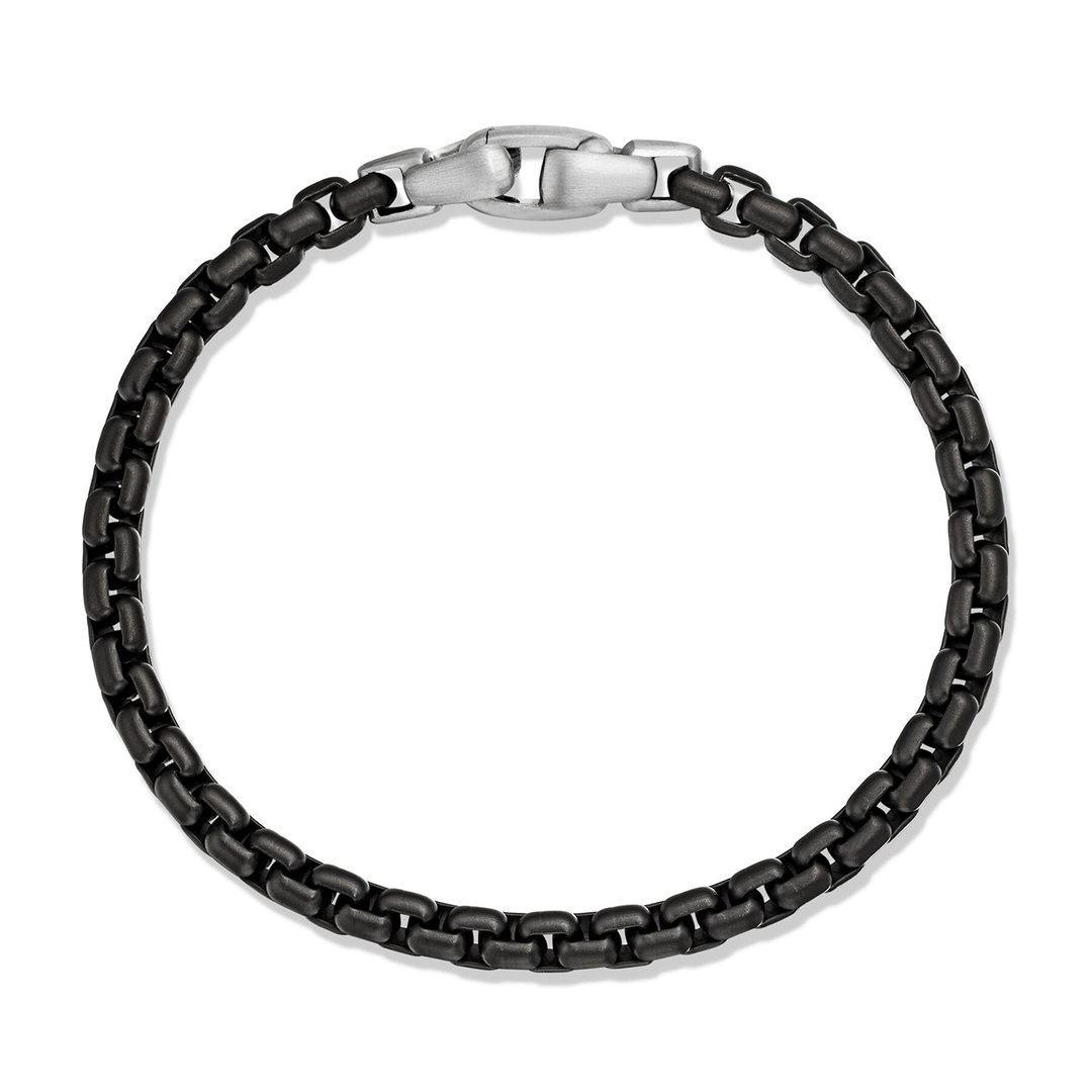 David Yurman Box Chain Bracelet Darkened Stainless Steel, 5mm