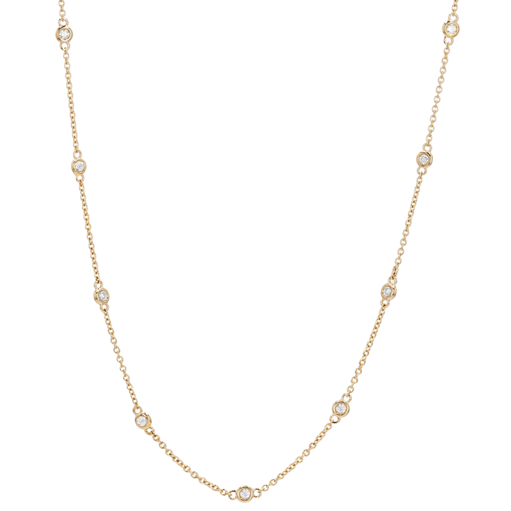 14k Yellow Gold Diamonds By The Yard .34 Total Weight Necklace