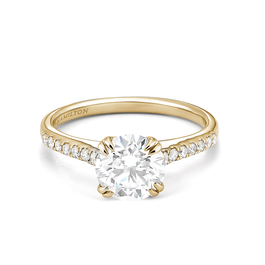 Hamilton Cherish Micro Prong 18k Yellow Gold Engagement Ring