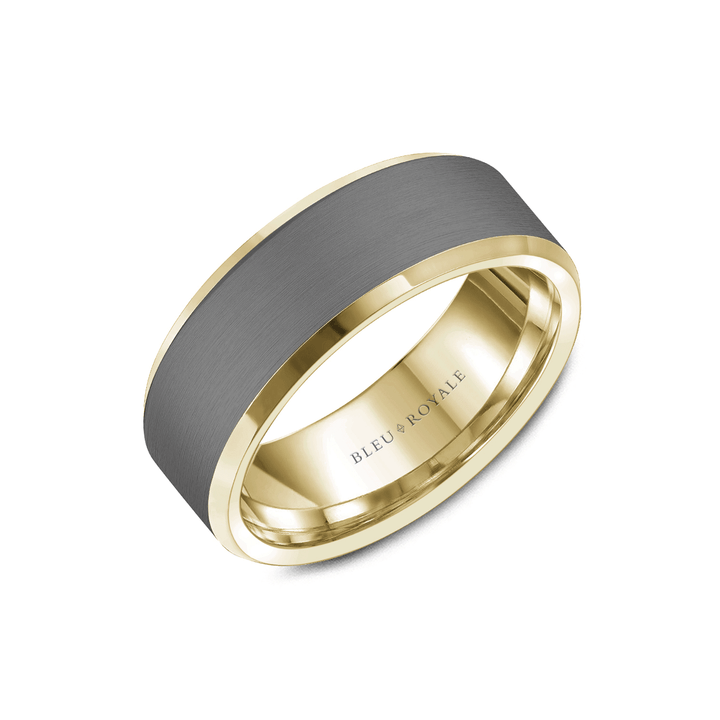 14k Gold and Tantalum 7mm Wedding Band