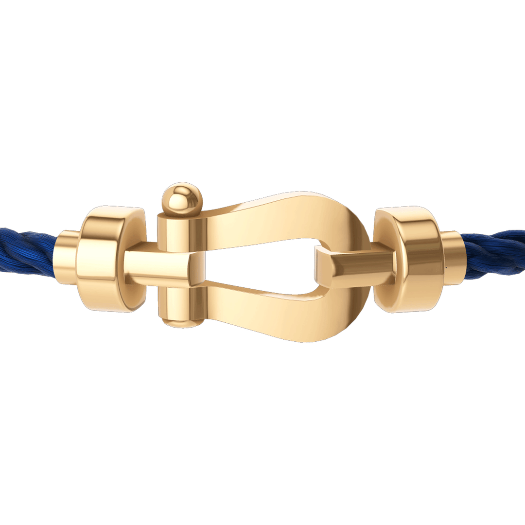 FRED Navy Cord Bracelet with 18k Yellow Gold MD Buckle, Exclusively at Hamilton Jewelers