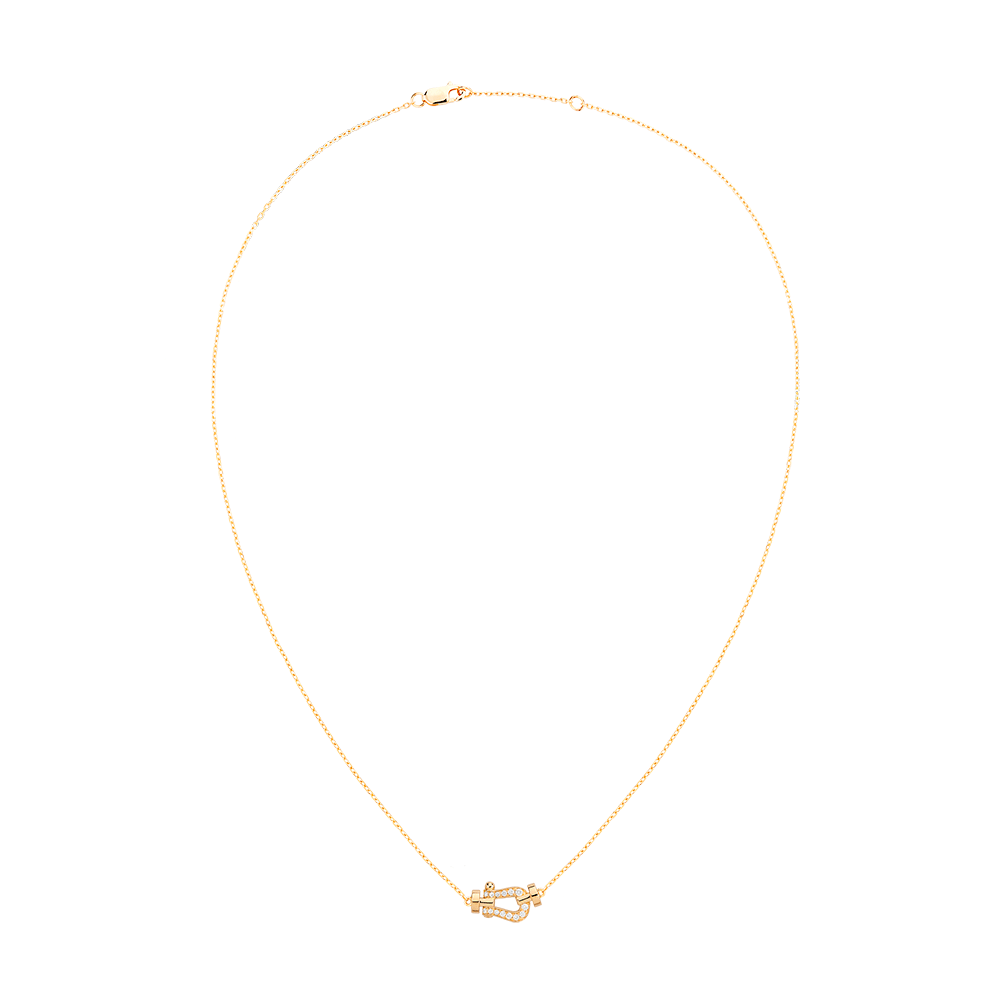 FRED Force 10 18k Yellow Gold and Diamond Small Model Chain Necklace