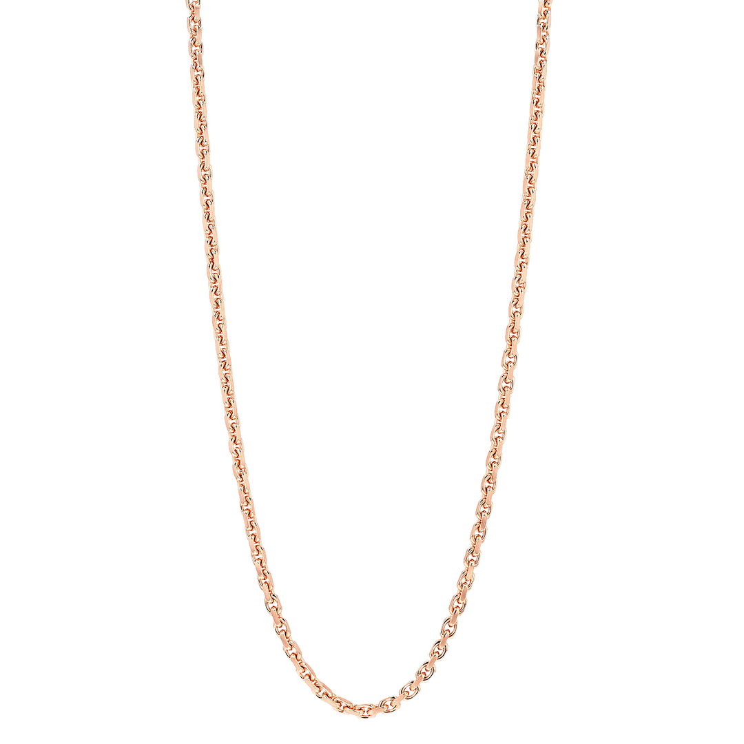 18k Rose Gold 3.9mm Flat Edge Link Necklace 20 Inch