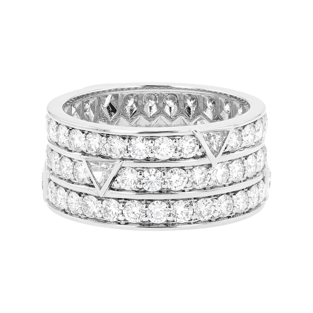 18k Gold Trillion and Diamond 3.86 Total Weight Eternity Band