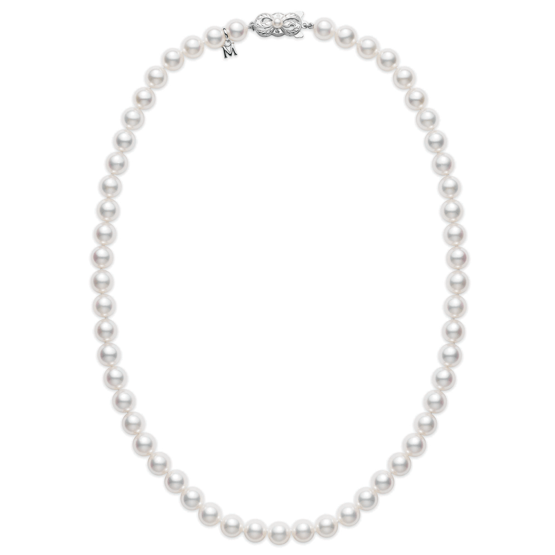Mikimoto 18k White Gold Akoya Pearl 7mm Strand Necklace