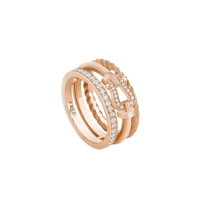 FRED Force 10 Rise 18k Rose Gold and Diamond Ring