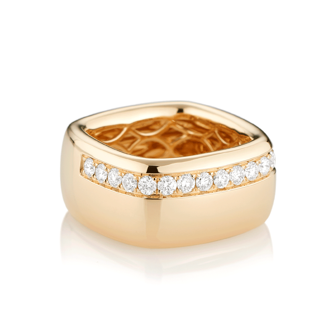 Mercer 18k Yellow Gold and Diamond .68 Total Weight Ring