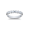 Platinum Round and Baguette .54 Total Weight Diamond Band