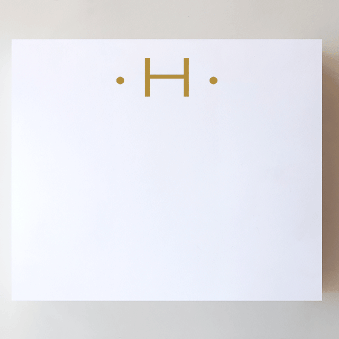 Luxe Gold Initial Notepad-H