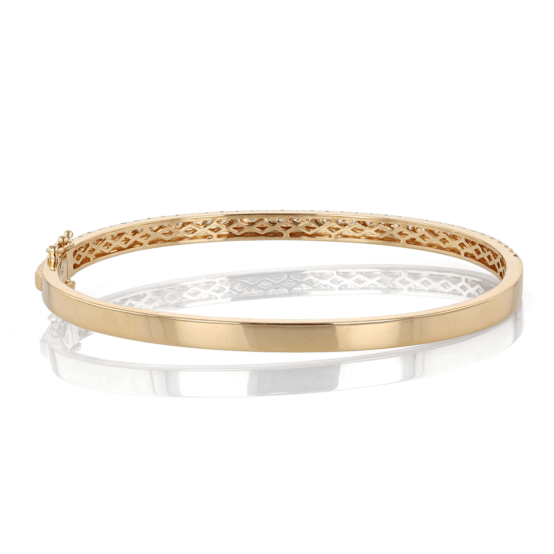 18k Yellow Gold and Diamond 1.02 Total Weight Bangle