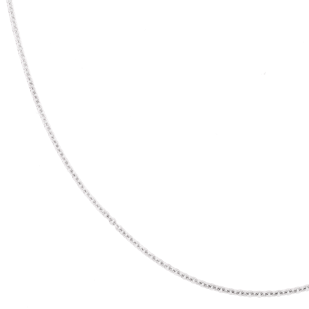 14k White Recycled Gold 1.5mm Cable 18 Inch Necklace