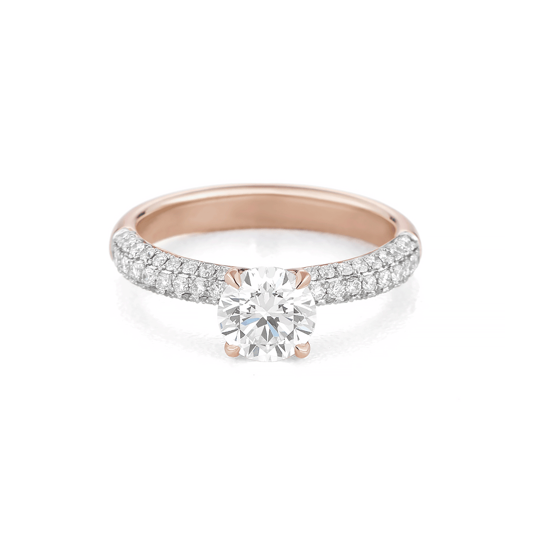 Grace 18k Rose Gold and Diamond Engagement Mounting Ring