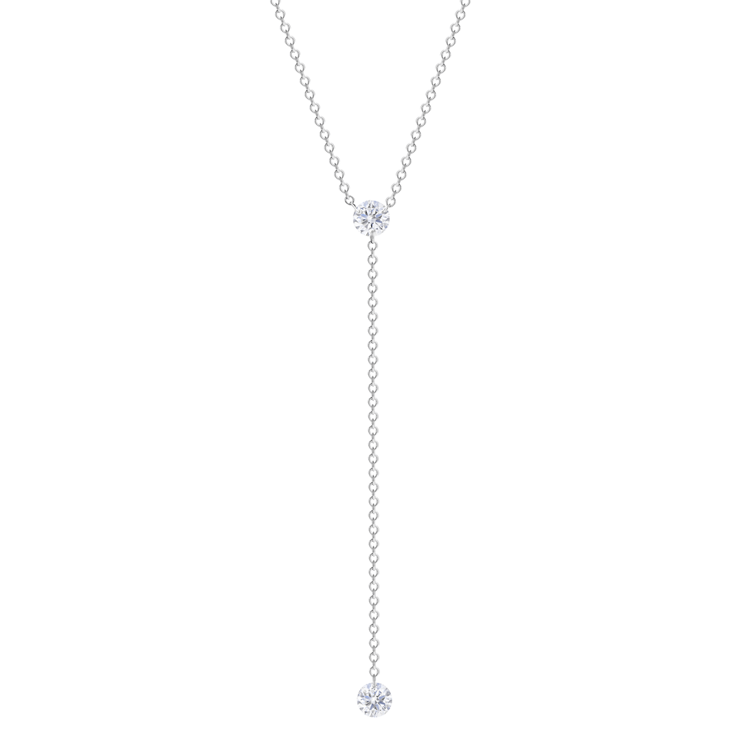 Darling 18k Gold and Diamond .76 Total Weight Lariat Necklace