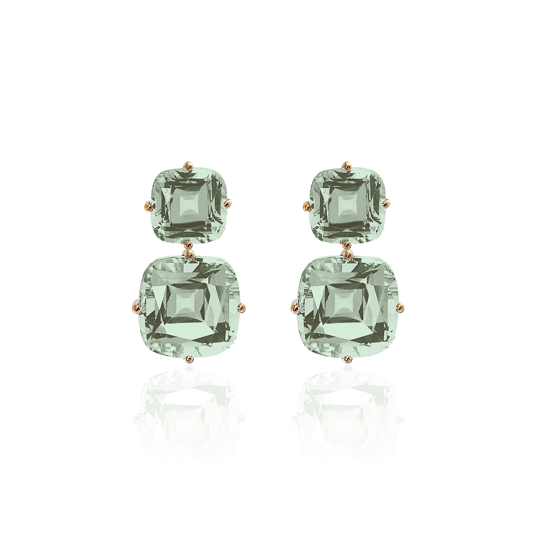 Goshwara Gossip 18k Yellow Gold and 27.58 Total Weight Prasiolite Drop Earrings