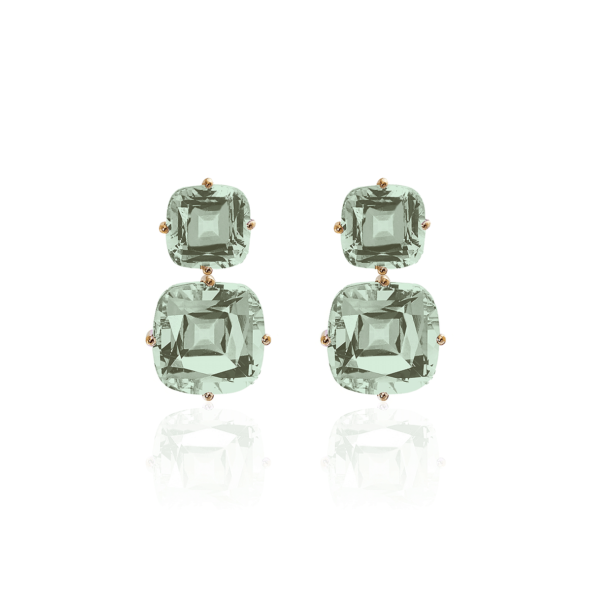Goshwara Gossip 18k Yellow Gold and 27.58 Total Weight Prasiolite Drop Earrings