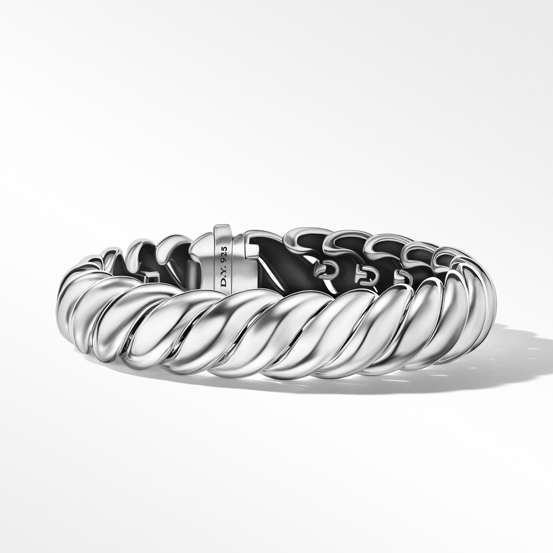 David Yurman SSculpted Cable Bracelet Sterling Silver, 14mm