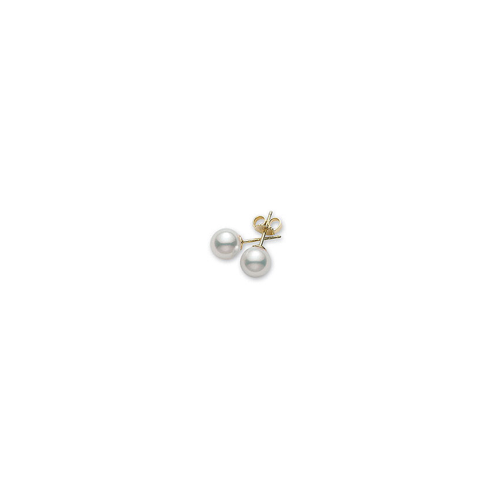 Mikimoto 18k Yellow Gold Akoya 7mm Pearl Studs